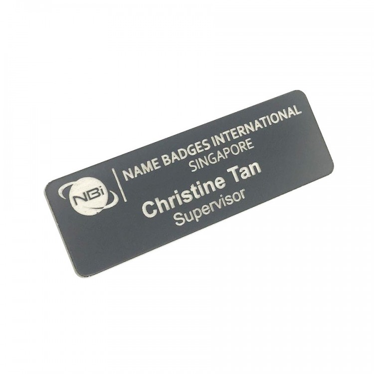 Standard Name Badge Grey Background in Singapore Name Badges